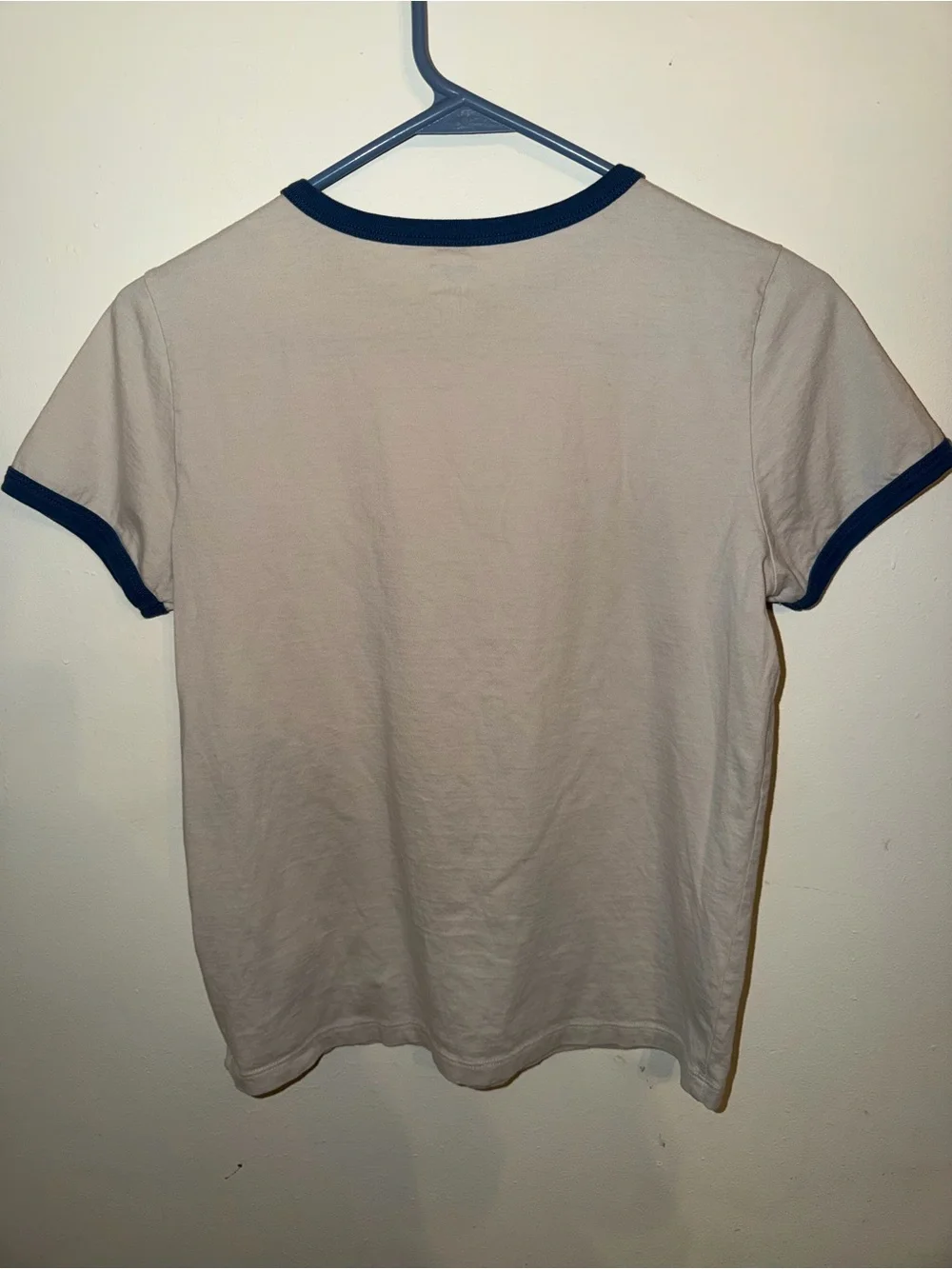Gymboree Cream Ringer Tee with Navy Trim and Multicolor Lightning